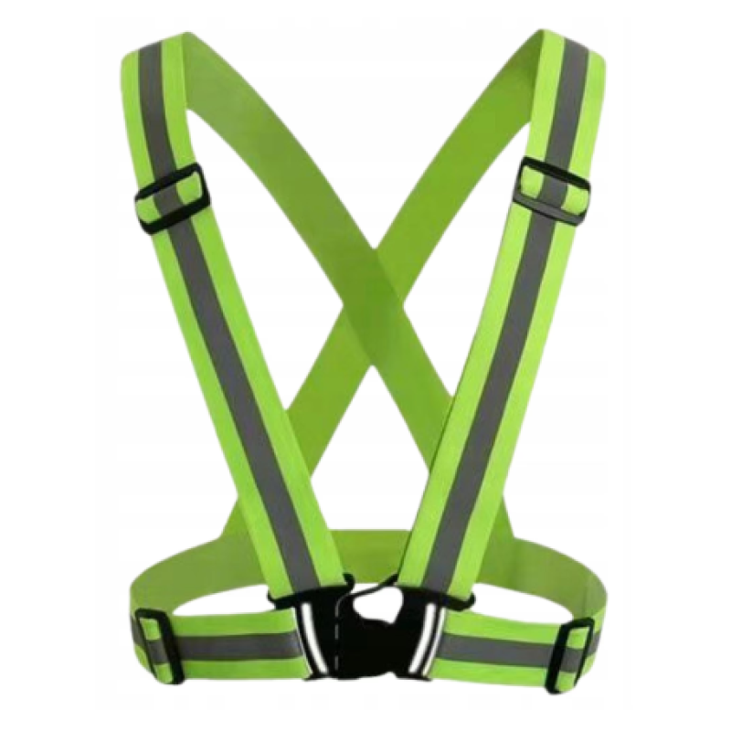 Centura ham reflectorizanta reglabila, unisex, banda elastica 5 cm, verde MX353