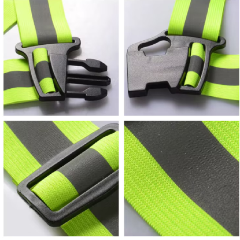 Centura ham reflectorizanta reglabila, unisex, banda elastica 5 cm, verde MX353