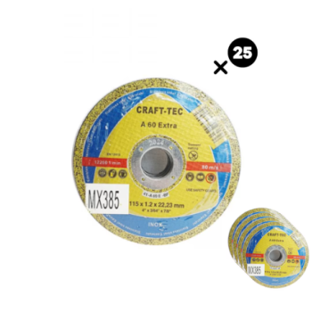 Set 25x Disc abraziv pentru metal / inox 115x1.2X22,3 CRAFT-TEC MX385