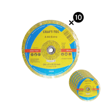 Set 10 Discuri abrazive pentru metal/inox 180x1.8x22.23 mm CRAFT-TEC MX388