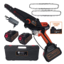 Fierastrau de mana pe acumulatori Edon Profesional 48V, 8Ah, Lama 25cm, Afisaj LCD, Ungere lant, 2 acumulatori, 2 lanturi, Incarcator, Geanta de transport MX294