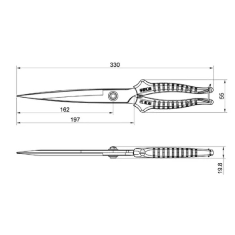Foarfec multifunctional de tuns oi, trandafiri, animale, caini, maner ROSU 13'' MX1636