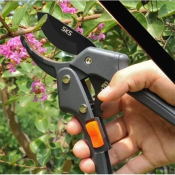 Foarfec vie, gradina SK5, Otel carbon, Reglabila, 20 cm, 8'', Negru cu buton portocaliu, PREMIUM, MX986