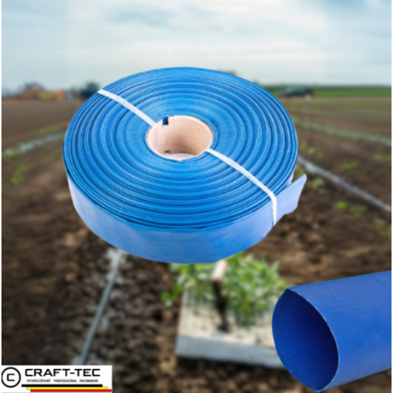 Furtun apa refulare flat PVC 2" 50 m albastru MX390