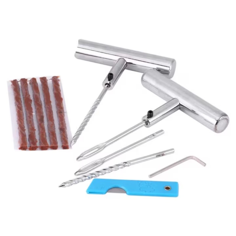 Kit vulcanizare auto, CALITATE BUNA, la rece cu snur, adeziv cauciuc si cutter, reparare anvelope tubeless MX918