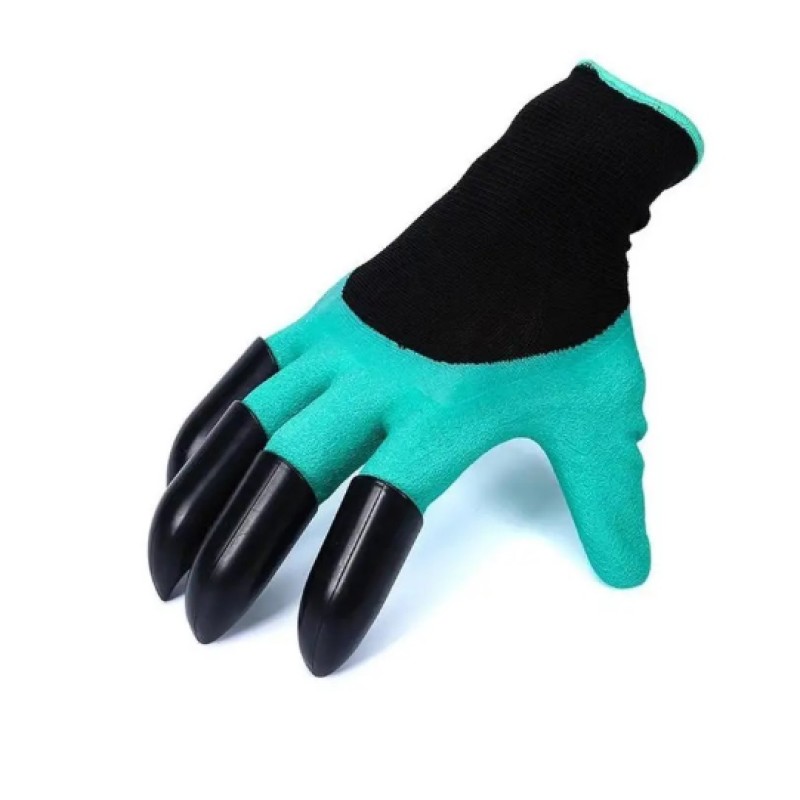 Manusi protectie, model cu 4 gheare pentru sapat, verde cu negru MX1032