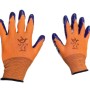 3X PERECHI Manusi protectie subtiri #8/9 mov cu portocaliu MX237