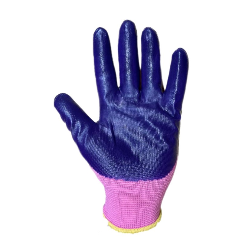 3X PERECHI Manusi protectie subtiri #8/9 mov cu roz MX236