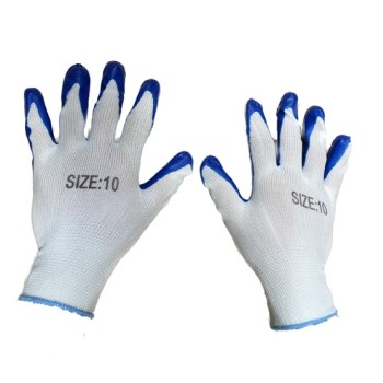 3X PERECHI Manusi protectie subtiri #10 albastru cu alb MX234