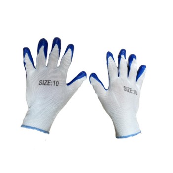 3X PERECHI Manusi protectie subtiri #10 albastru cu alb MX234