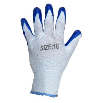 3X PERECHI Manusi protectie subtiri #10 albastru cu alb MX234