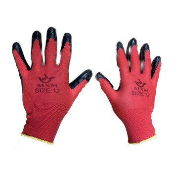 3X PERECHI Manusile protectie subtiri #10 rosu cu negru MX233