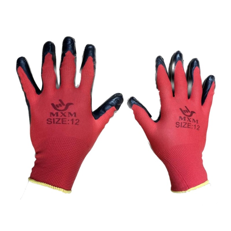 3X PERECHI Manusile protectie subtiri #10 rosu cu negru MX233