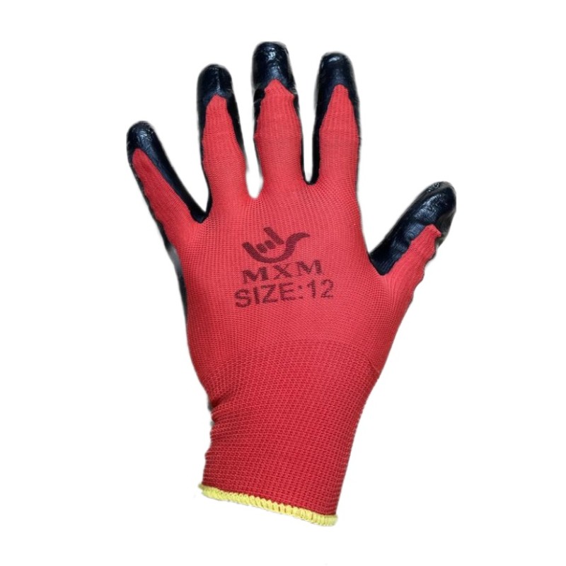 3X PERECHI Manusile protectie subtiri #10 rosu cu negru MX233