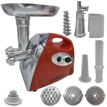 Masina electrica tocat carne ROSIE 3800W, 3 site, accesorii rosii inclus Craft-Tec MX713
