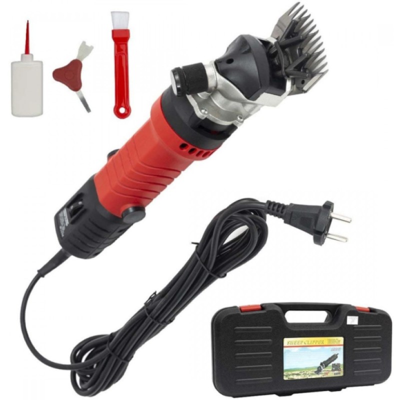 Masina tuns oi electrica Lider Premium 1100W, variator de turatie, 2400rpm, accesorii incluse, carbuni rezerva, ROSIE MX937