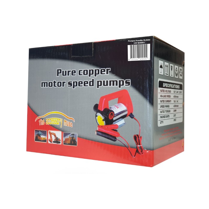 Pompa transfer lichide (motorina/ulei) 12V 260W autoamorsare MX003