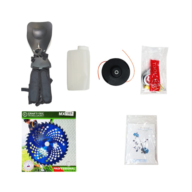 Motocoasa benzina Craft-Tec 5800 Profi, 3 accesorii, 5.8 CP, 4.3 kW, 2 timpi MX357