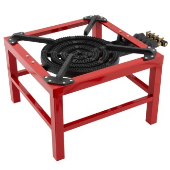 Pirostrie, arzator butelie gaz GPL, 40x40cm, fonta/otel, 4 arzatoare, ROSIE MX978