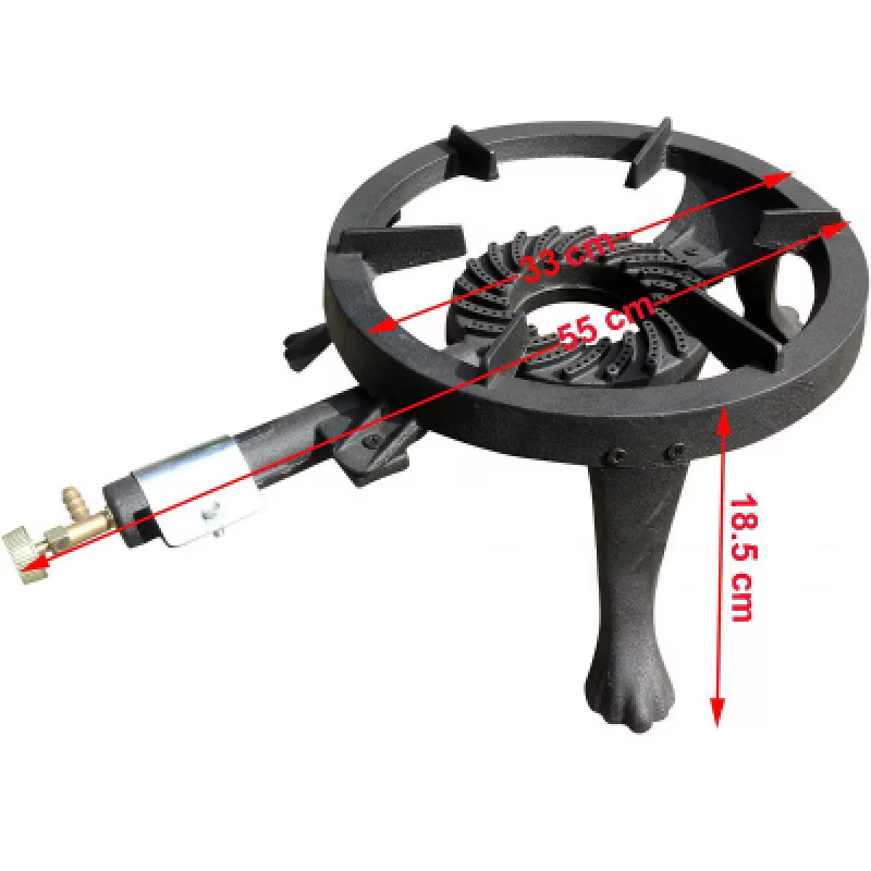 Pirostrie fonta GB23 cu 3 picioare, 33cm , GRI ,Craft-tec , MX117 (arzator)