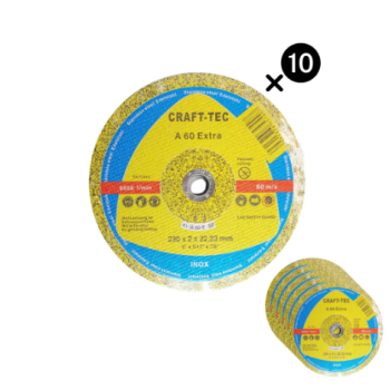 Set 10 Discuri abrazive pentru metal/inox 230x2x22.23 mm CRAFT-TEC MX387