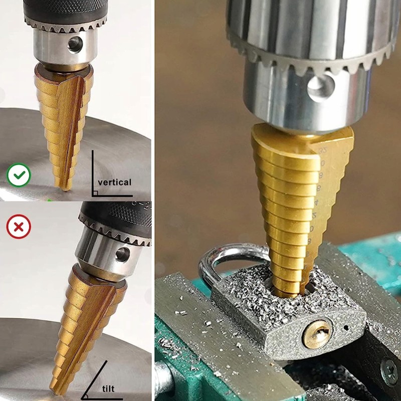 Set 3x Freze conice, pentru gaurire in trepte, 4x132mm MX1139