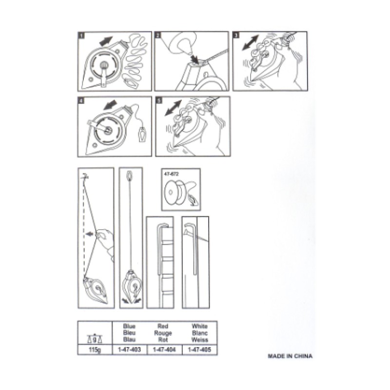 Sfoara pentru Trasat, 15 m, Nivela Fir, Praf Creta Albastru MX917