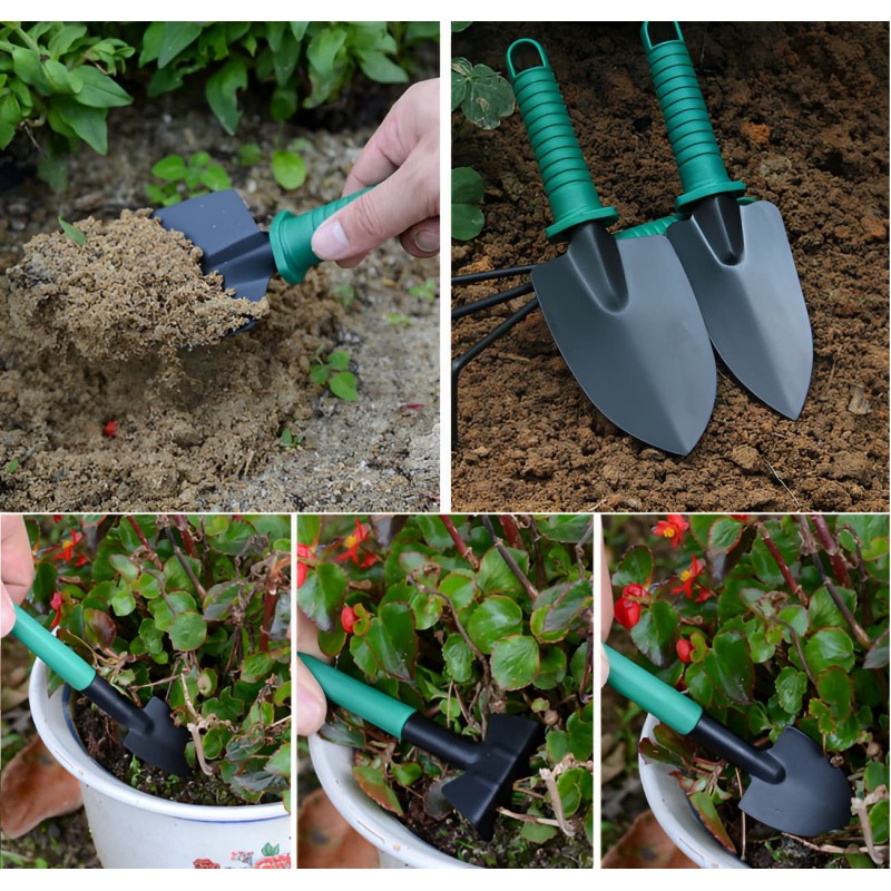 Trusa de gradinarit completa, servieta plastic VERDE, 10 piese MX992