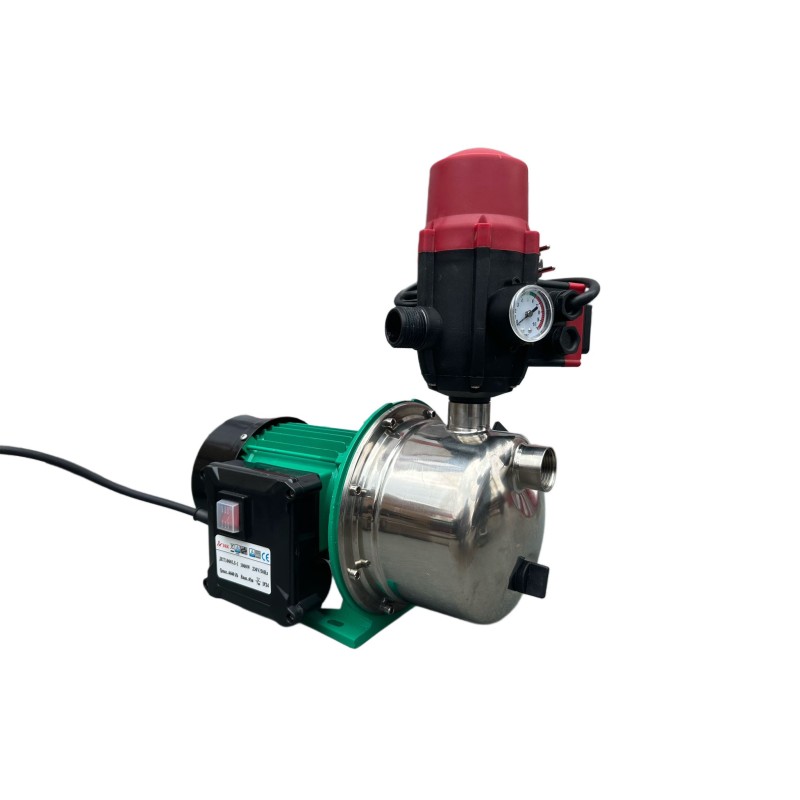 Pompa suprafata DRK JET1000LS-1 inox + Presostat Electronic DRK cu priza, Model PC-13AB