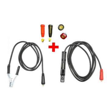 Set Cabluri 25mmpx 2 M, 9 mm, pentru Invertor Sudura + Set Cuple “MAMA” Invertor Sudura 9 mm + Set Cuple "TATA" Invertor Sudura 9 mm