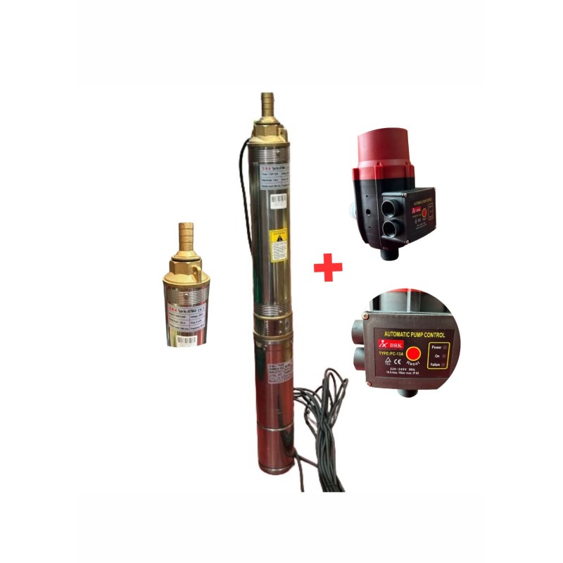 Pompa Submersibila Cupru DRK, Model 4STM4-8,1.1 kW + Presostat Electronic DRK, Model PC-13a