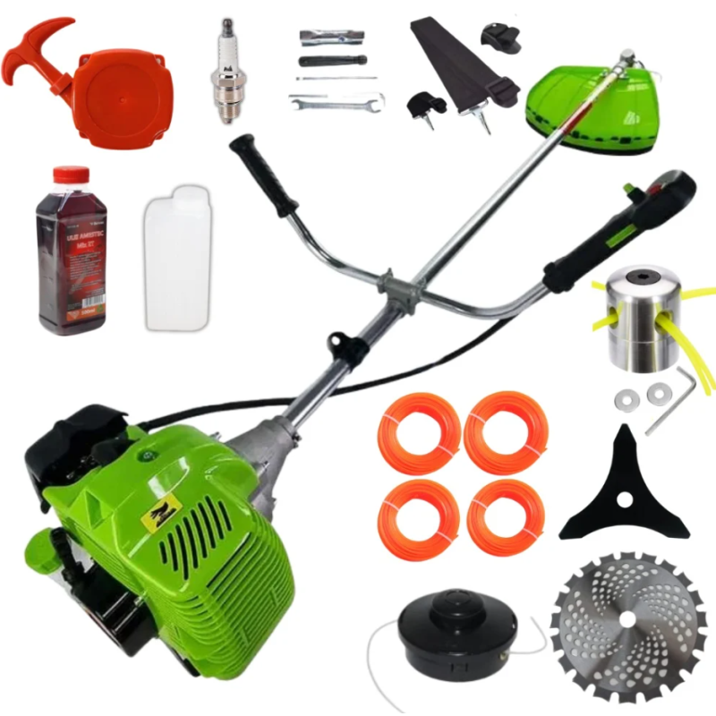 PACHET Motocoasa Benzina 8.5CP,2t timpi 14 ACCESORII,12000rpm, 58cc, model 2025, easy-start, Fresco Power by ItalianTech CMP1545