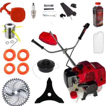 PACHET Motocoasa 7.5cp motor benzina 2T timpi, 9000rpm, 14 ACCESORII , Easy Start, PROFESIONAL POLAND