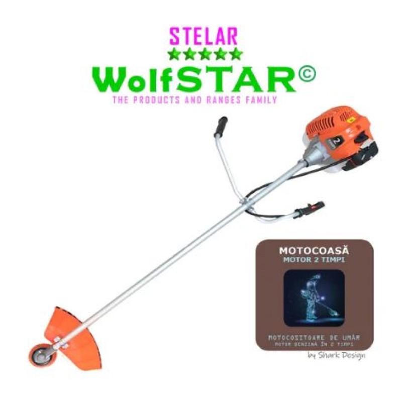 COASaZiLLA SET Motocoasa WolfSTAR© motor 2 timpi ALP, 6CP, 52cc, 11.000RPM, EXTRA Accesorii+Disc Vidia