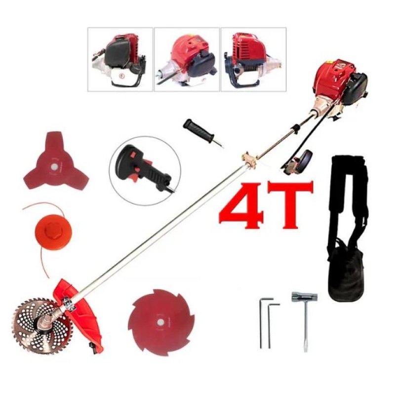 Motocoasa CRAFT TEC T5600 PROFI, 7.5CP, 4 timpi, 62cc, tambur automat, disc 3 lame, disc 8 lame, disc vidia, ham profesional