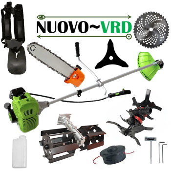 Motocoasa NUOVO-VRD Green Fuel-Efficient 3.4CP, Disc Vidia, Disc Stea, accesorii incluse + CULTIVATOR, CAP DRUJBA, PRASITOARE