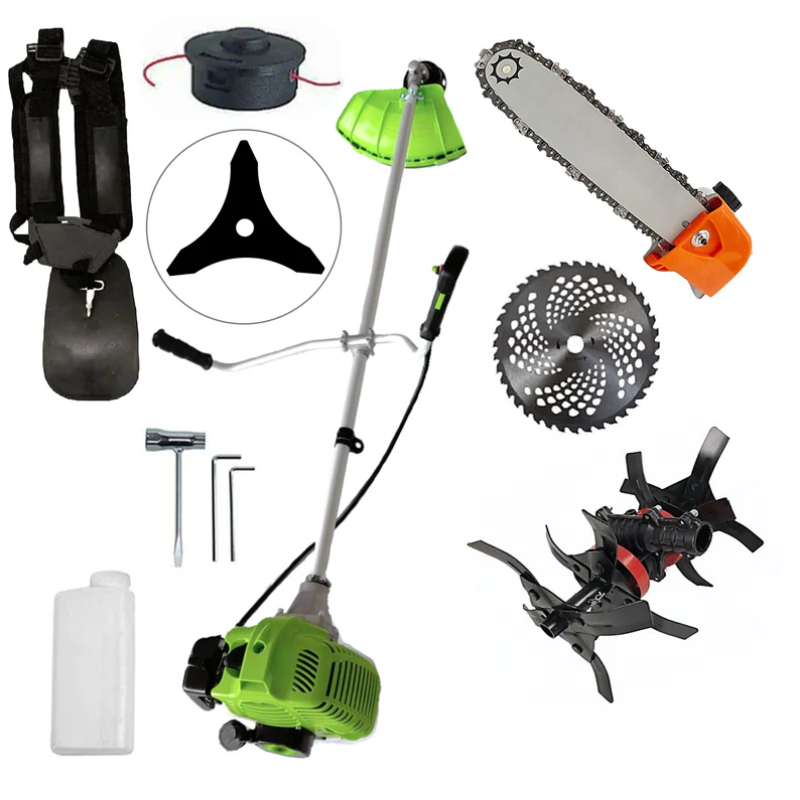 Motocoasa NUOVO-VRD Green Fuel-Efficient 3.4CP, Disc Vidia, Disc Stea, accesorii incluse + CULTIVATOR, CAP DRUJBA