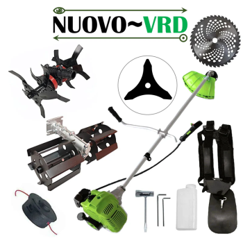 Motocoasa NUOVO-VRD Green Fuel-Efficient 3.4CP, Disc Vidia, Disc Stea, accesorii incluse + PRASITOARE, CULTIVATOR