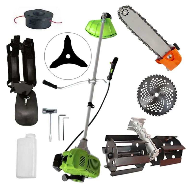 Motocoasa NUOVO-VRD Green Fuel-Efficient 3.4CP, Disc Vidia, Disc Stea, accesorii incluse + PRASTIOARE, CAP DRUJBA