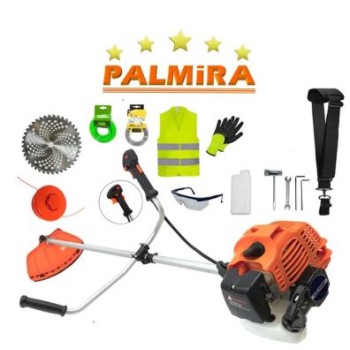 Motocoasa PALMiRA cu motor pe benzina, 2 Timpi, 6CP, 11.000RPM, 52cc + 14 Accesorii, 1xDisc Vidia230