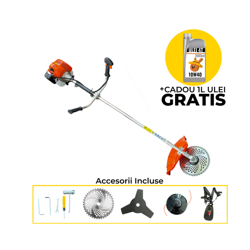 Motocoasa pe benzina in 4 timpi, TOGO, 4CP, 31cc + 4 accesorii incluse