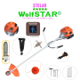 Motocoasa WolfSTAR© motor 2 timpi ALP, 6CP, 52cc, 11.000RPM + sistem taiere, Bundle Cap tip Drujba