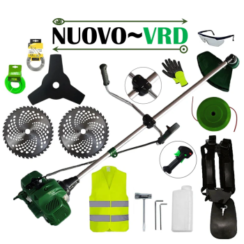 SET Cositoare pe benzina NUOVO-VRD 6CP Verde, Disc Stea, 2xDisc Vidia, EXTRA Accesorii incluse
