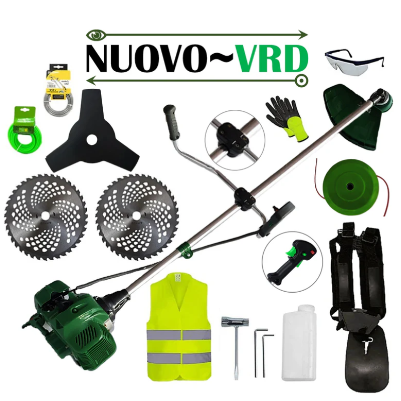 SET Cositoare pe benzina NUOVO-VRD 6CP Verde, Disc Stea, 2xDisc Vidia, EXTRA Accesorii incluse