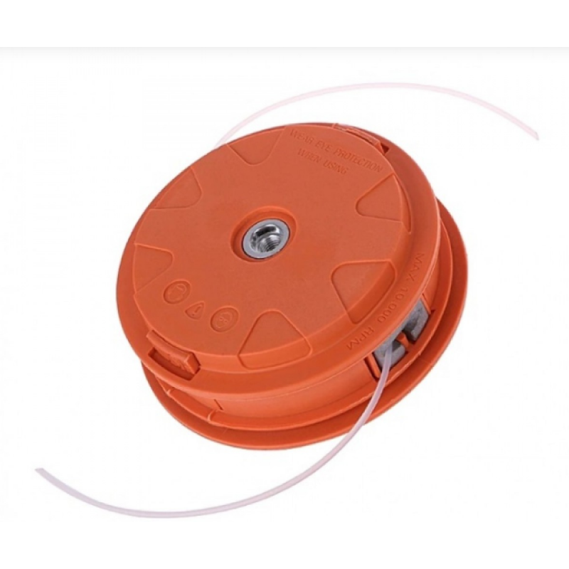 Set motocoasa 7 piese, disc ondulat 255x40T, disc 6 cutite pliabile, tambur fir si lant drujba, fir 2.4mm x12m, ham si casca protectie