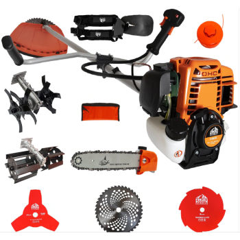Set Motocoasa Alpin Profi 5600, Motor 4 Timpi, 7Cp + 3 x Cap prasitoare + cultivator + drujba