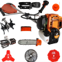 Set Motocoasa Alpin Profi 5600, Motor 4 Timpi, 7Cp + 3 x Cap prasitoare + cultivator + drujba