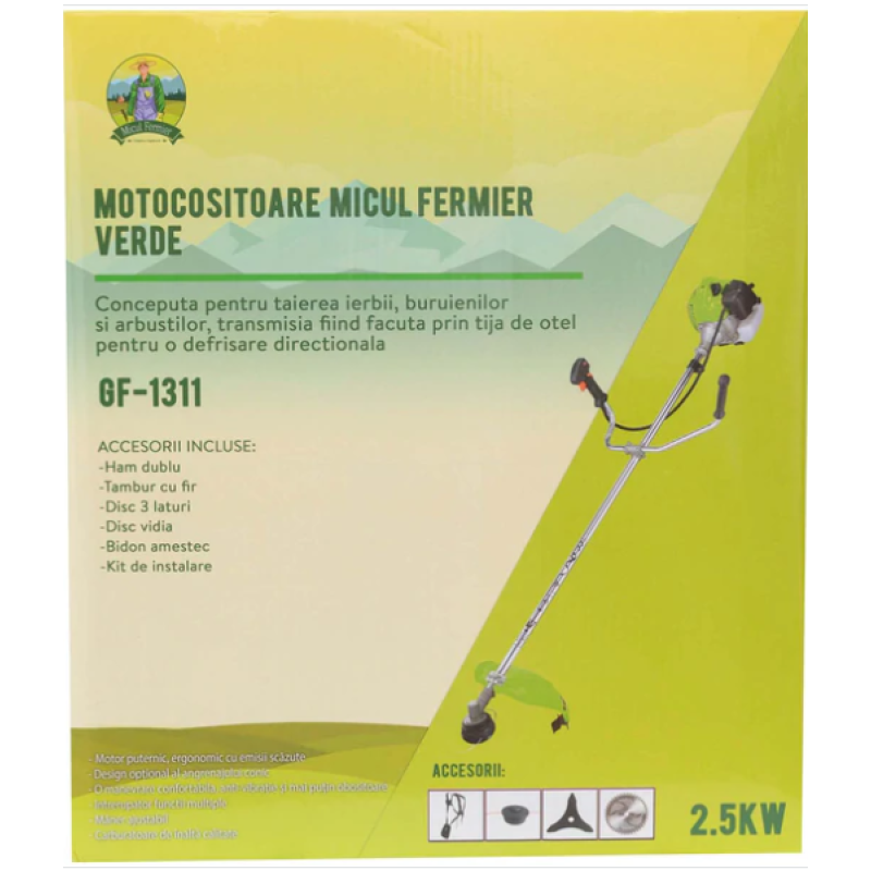 Set Motocoasa Micul Fermier G1311, 3.4CP + Cap tip drujba