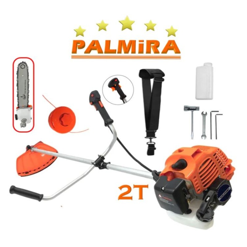 SET Motocoasa PALMiRA 6CP, motor 2 timpi benzina, 11.000RPM, + sistem taiere, + Cap Drujba