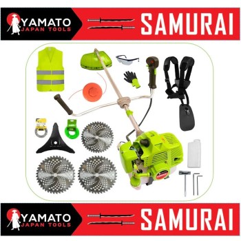 SET Motocoasa YAMATO SAMURAi 6.57CP, 9000Rpm, 3 x Discuri Vidia, EXTRA Accesorii